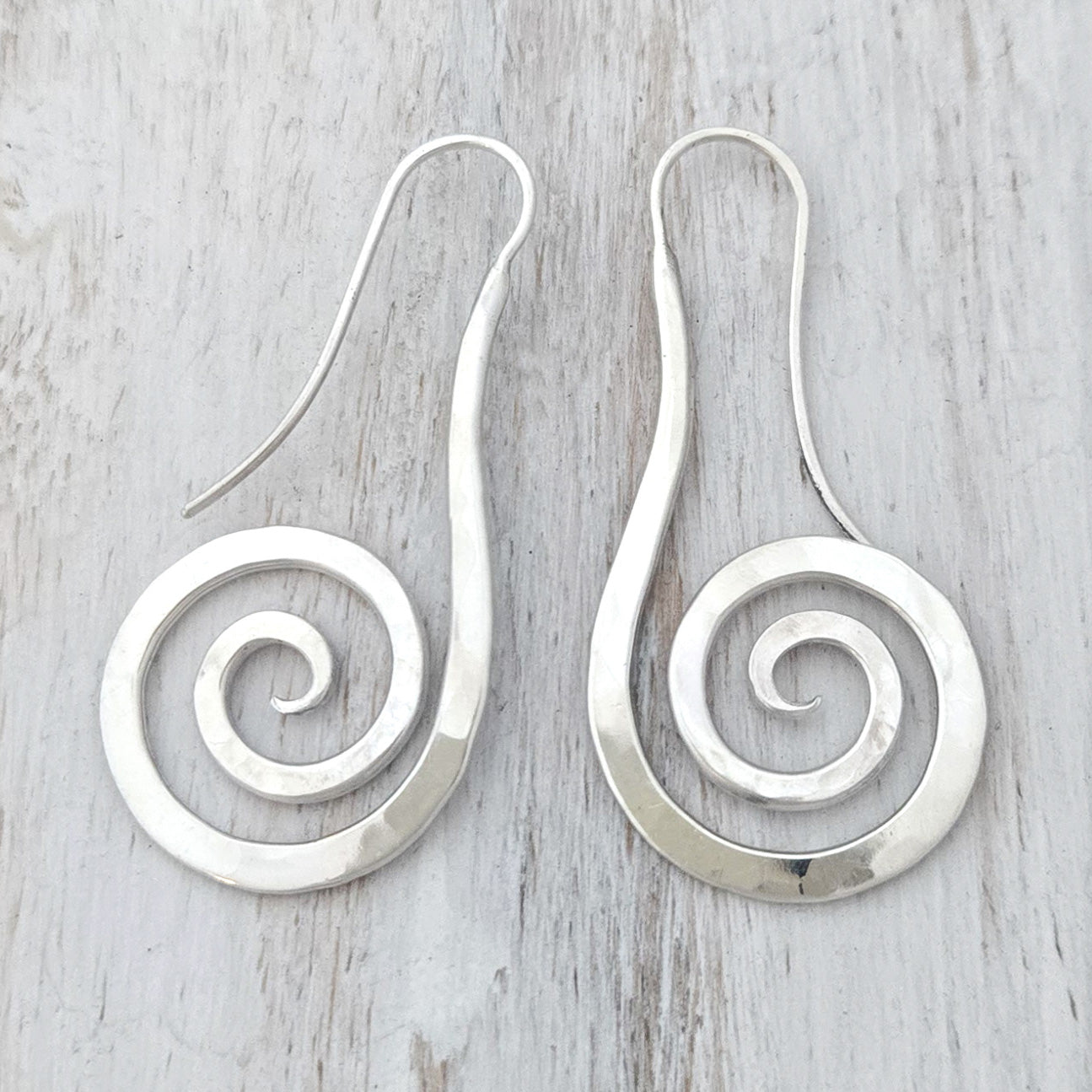 Sterling Spiral Statement Earrings