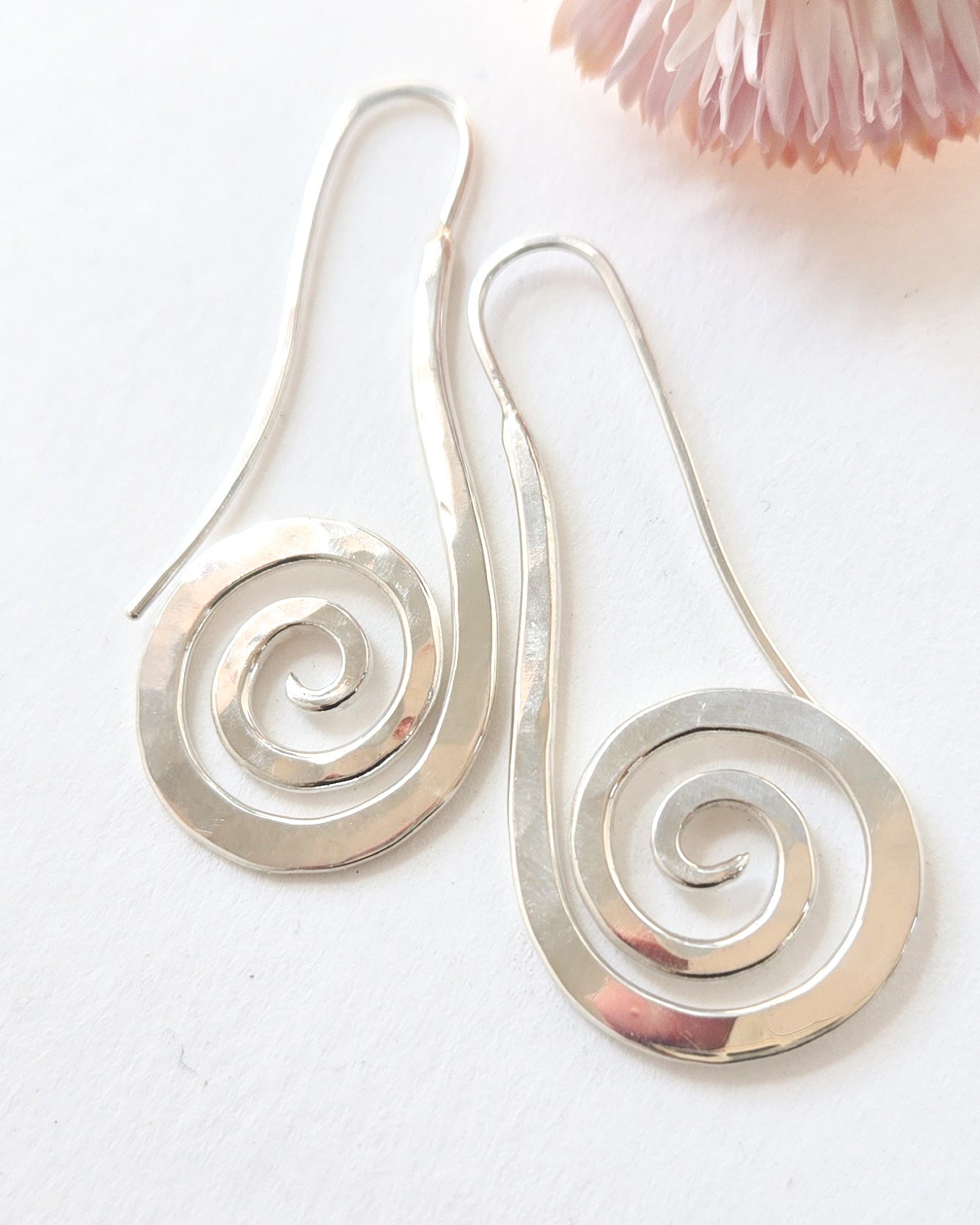 Sterling Spiral Statement Earrings