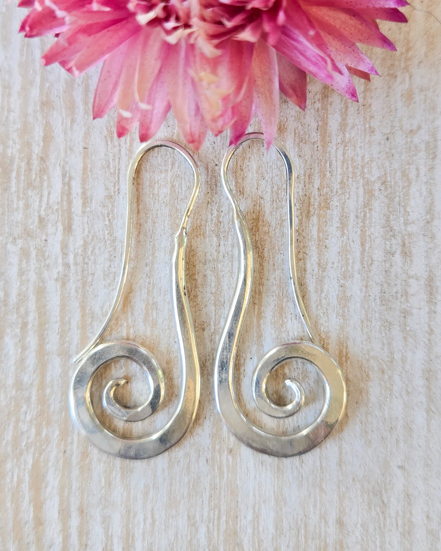 Sterling Spiral Statement Earrings